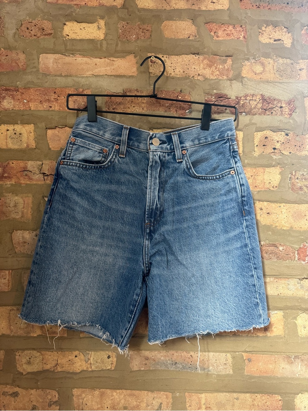 Denim Forum The BF Loose Mid Thigh Short